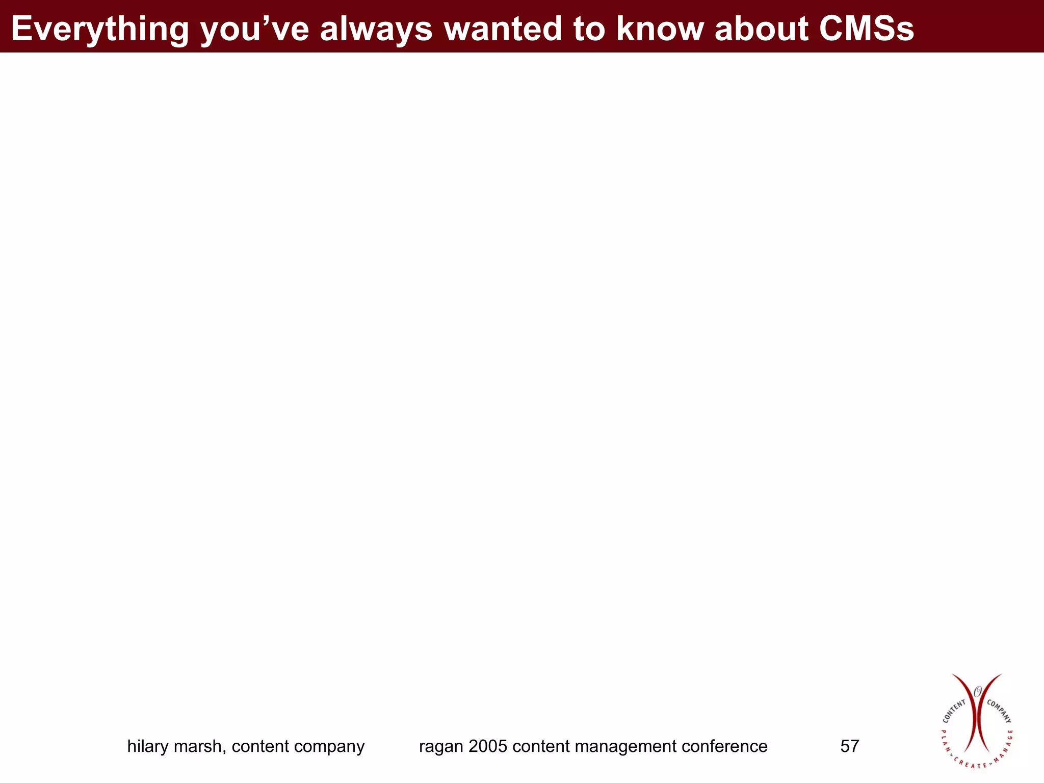 Everything you’ve always wanted to know about CMSs 