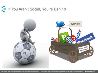 Does this look familiar?If You Aren’t Social, You’re Behindhttp://www.flickr.com/photos/liako/3141182898/in/photostream/http://www.flickr.com/photos/crystaljingsr/3914728401/in/photostream