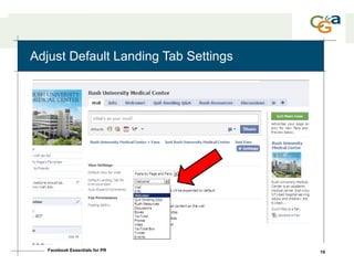 Adjust Default Landing Tab Settings Facebook Essentials for PR 