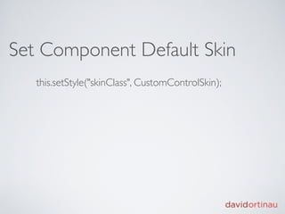 Set Component Default Skin
   this.setStyle("skinClass", CustomControlSkin);
 