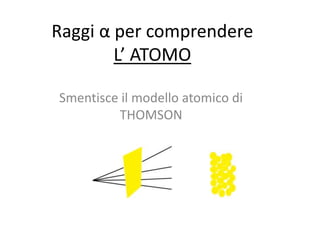 Raggi α per comprendere
L’ ATOMO
Smentisce il modello atomico di
THOMSON
 