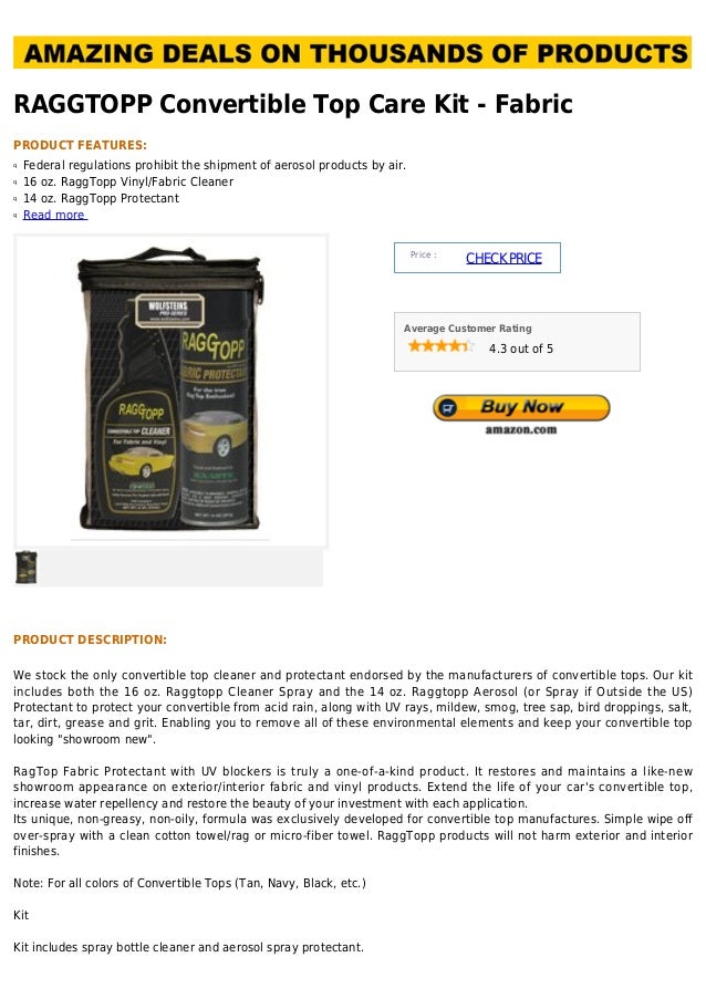 Raggtopp Convertible Top Care Kit Fabric raggtopp-convertible-top-care-kit-fabric