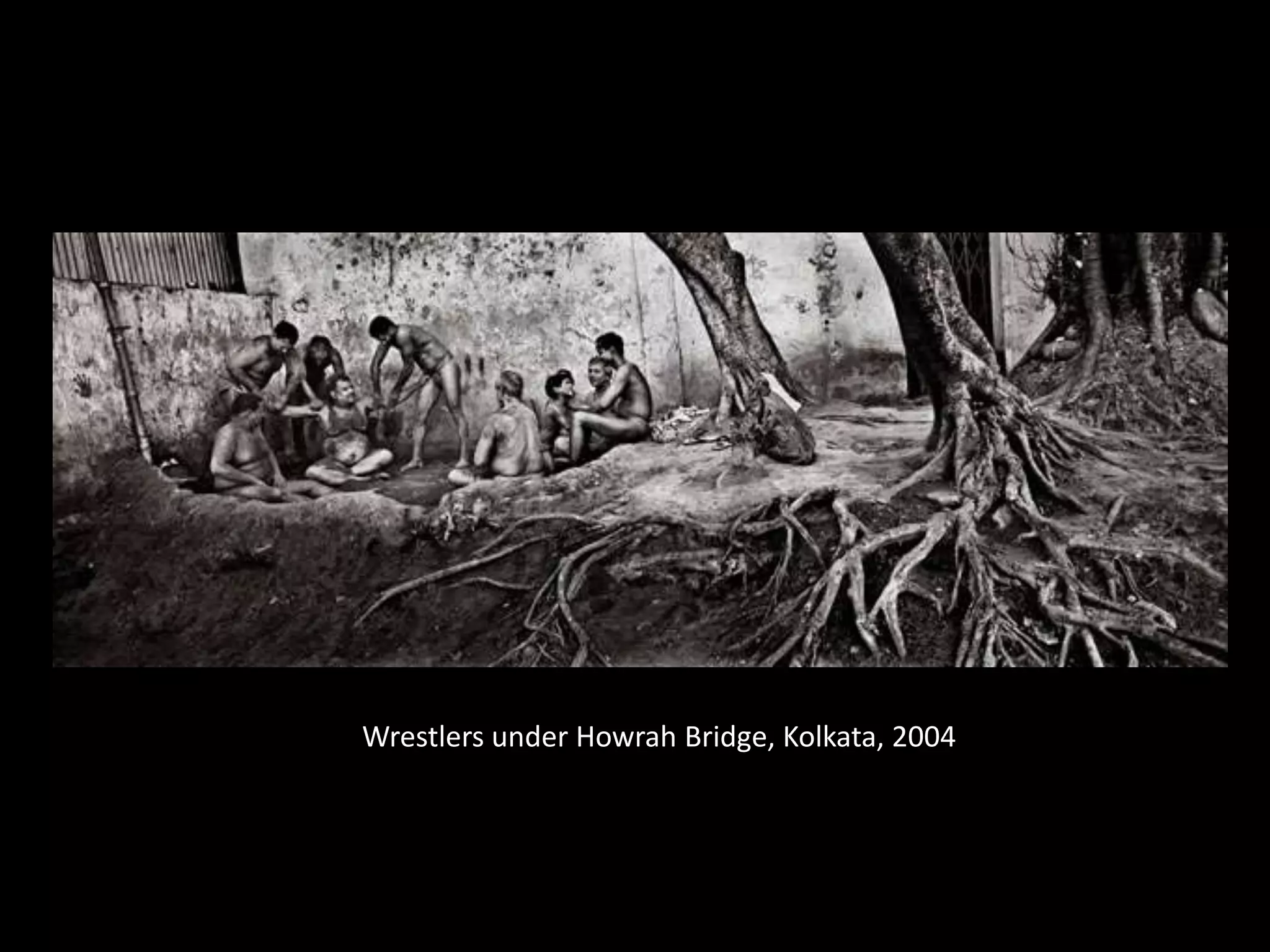 Wrestlers under Howrah Bridge, Kolkata, 2004