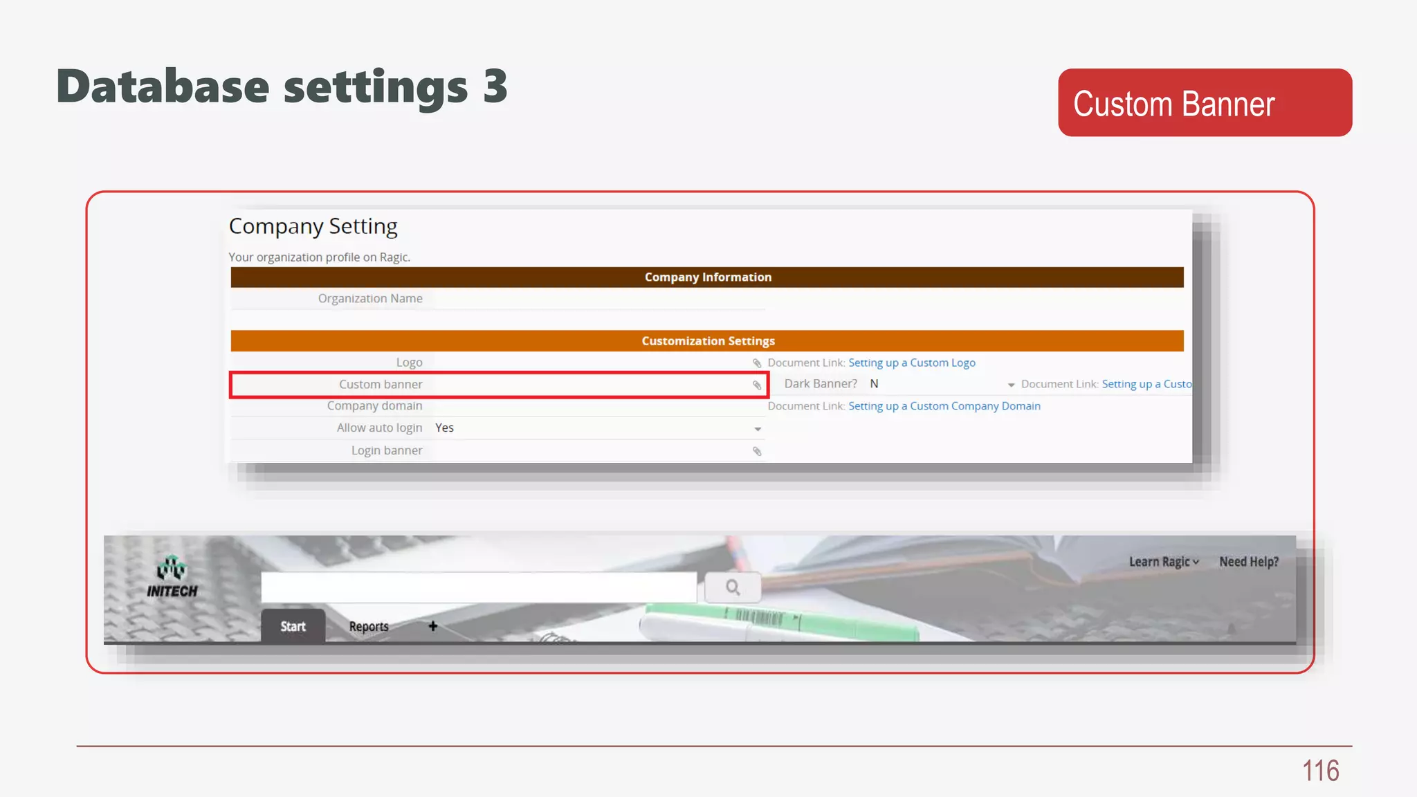 116
Database settings 3 Custom Banner
 