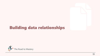 Building data relationships
59
The Road to Mastery
 