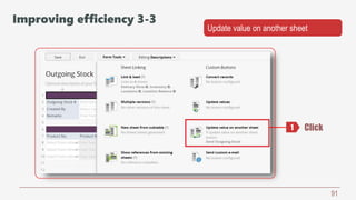 91
Update value on another sheet
Click1
Improving efficiency 3-3
 