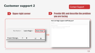 126
Upper right corner Provide URL and describe the problem
you are facing
Contact Support
1 2
Customer support 2
 