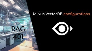 Milvus VectorDB conﬁgurations
RAG
401
 