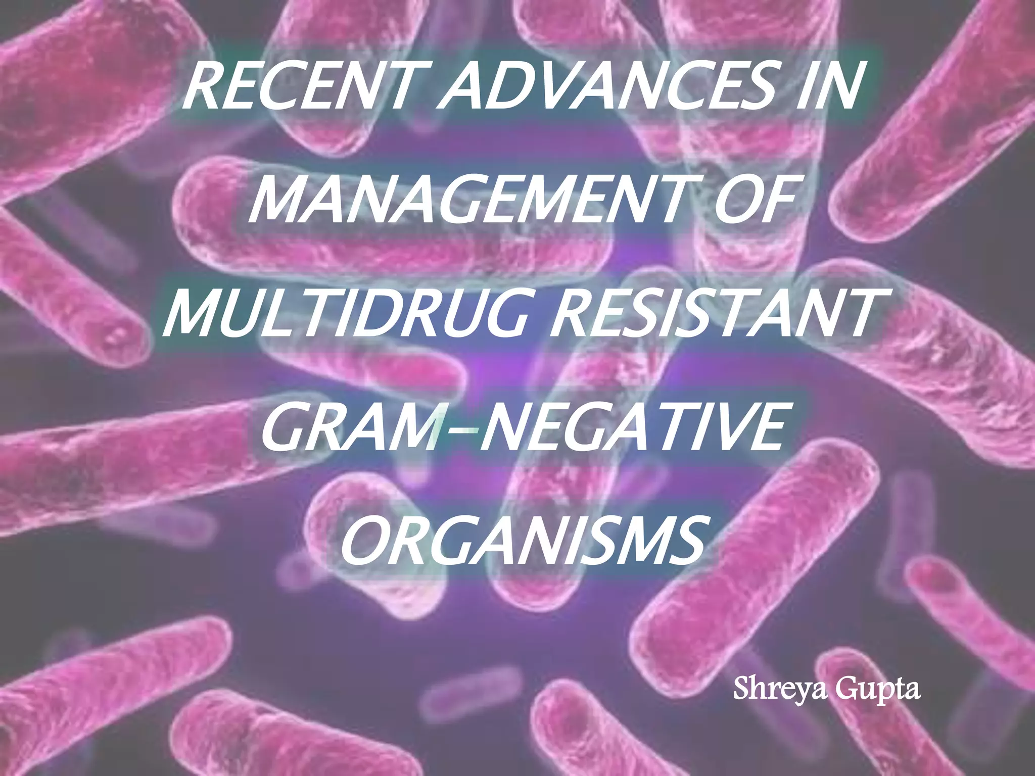 Recent Advances in Management of Gram Negative Bacteria PPT