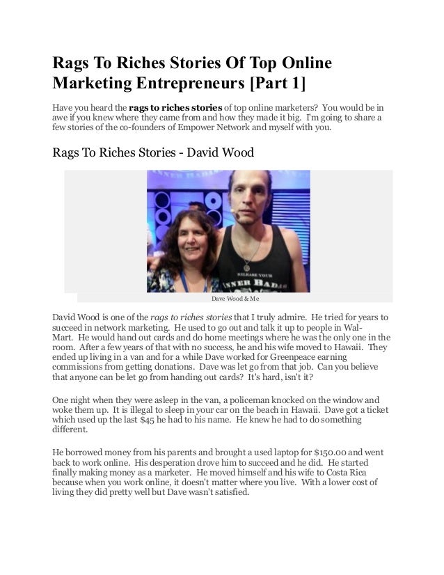 Rags To Riches Stories Of Top Online Marketing Entrepreneurs
