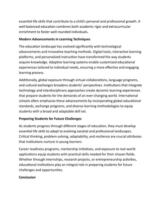 The Role of Educational Institutions in Shaping Future Generations | PDF