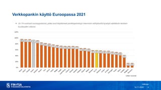Verkkopankin käyttö Euroopassa 2021
Julkinen
14.11.2022 4
 