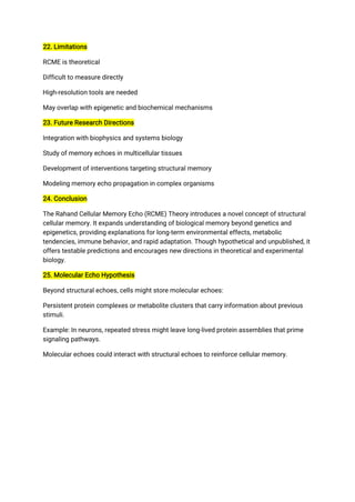 Rahands Cellular Memory Echo theory 2025 | PDF