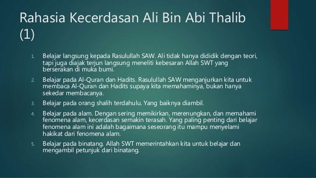 Quotes Cinta Ali Bin Abi Thalib | Kata Kata Mutiara