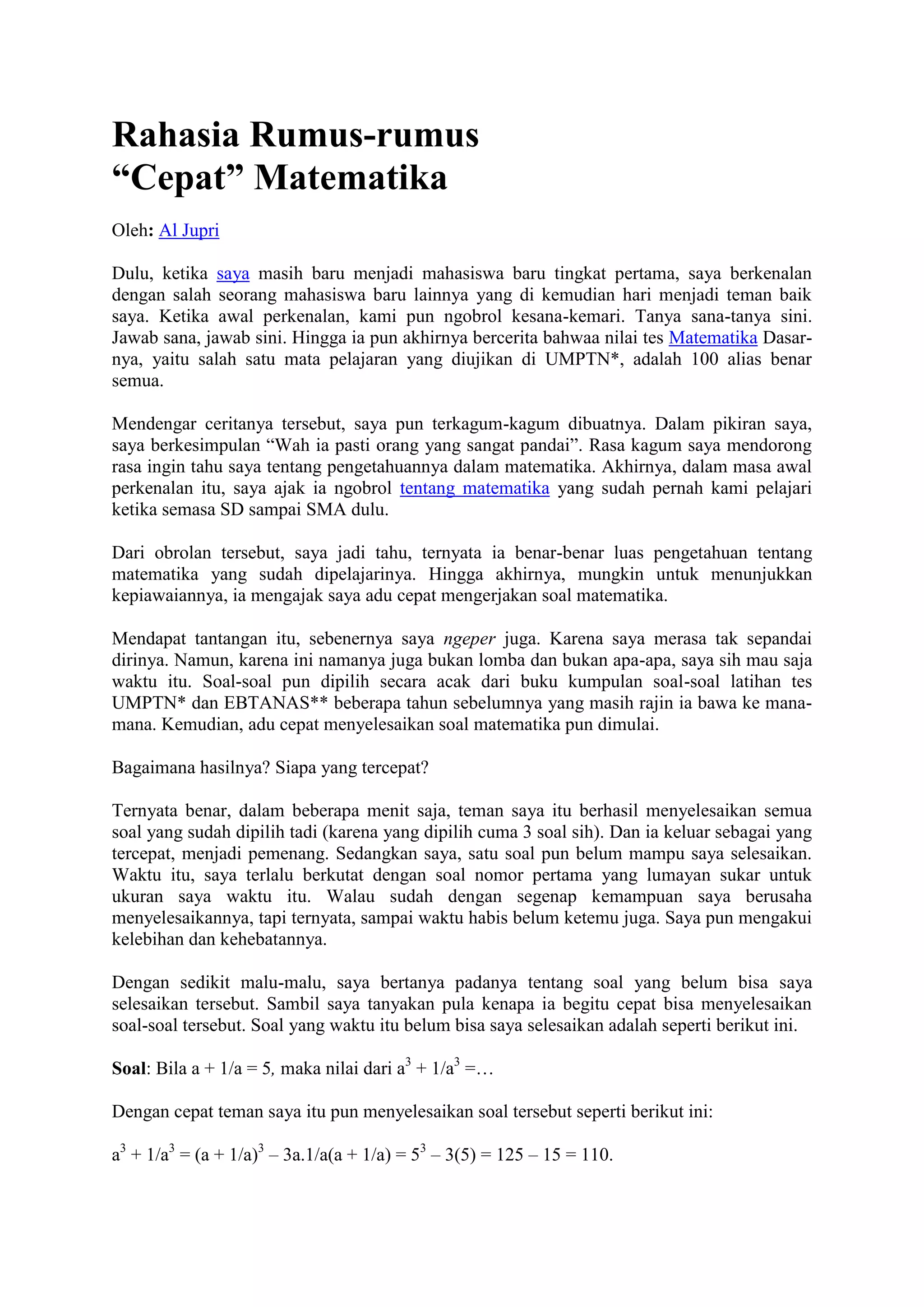 Rahasia Mengingat Rumus dan Konsep Penting untuk TKA