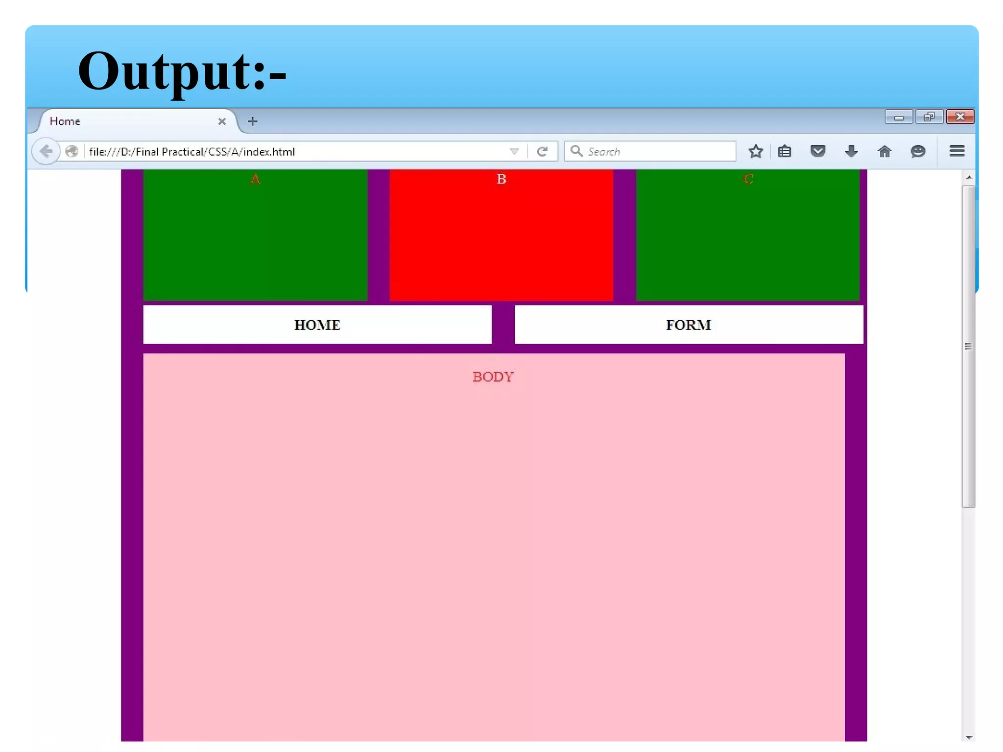 Output:-