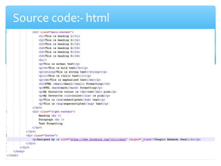 Source code:- html
 