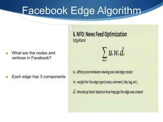Surprising stats500 + millions of users30 billion pieces of content shared each monthImportance of Home Page 