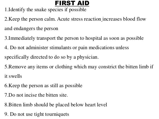 First Aid Treatment For Snake Bite Ppt The Y Guide