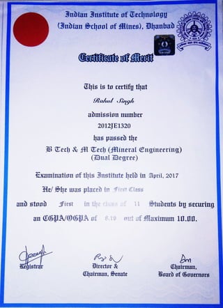 Rahul-Gold Medal degree