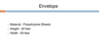Envelope
7
 Material : Polyethylene Sheets
 Height : 40 feet
 Width : 50 feet
 