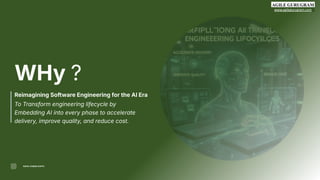 www.agilegurugram.com
3
WHy ?
Reimagining Software Engineering for the AI Era
To Transform engineering lifecycle by
Embedding AI into every phase to accelerate
delivery, improve quality, and reduce cost.
RAHUL KUMAR GUPTA
 