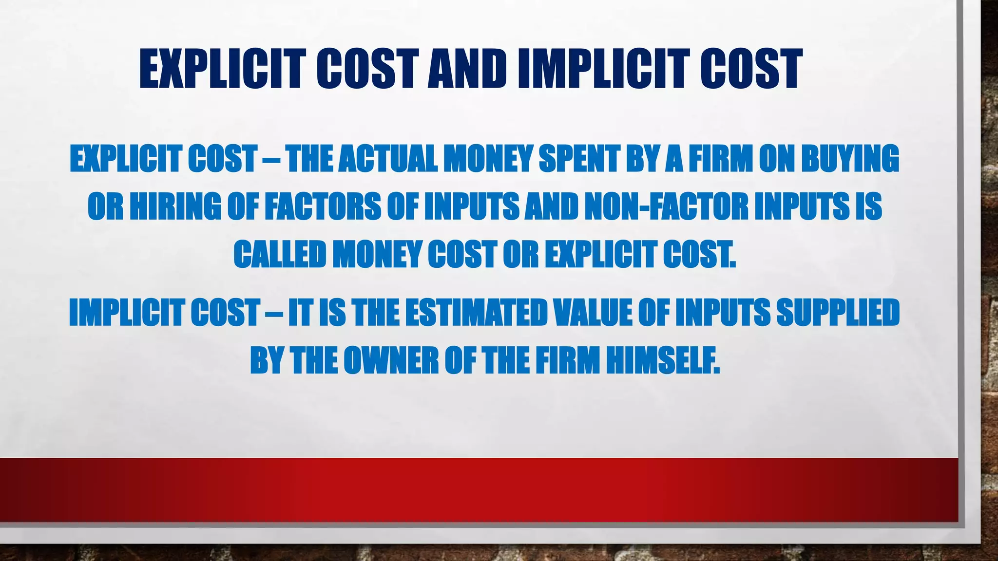 ECONOMICS COST CONCEPT | PPSX