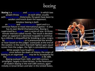 What is Boxing? - Definition & Rules - Video & Lesson Transcript