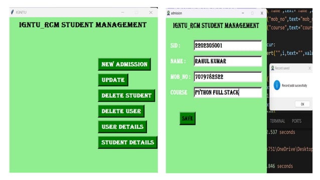 student management system by using tkinter mysql crud operation | PPTX