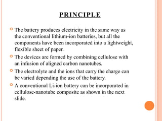 Paper Battery and its application and modern day usages | PPTX