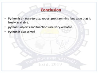 Python presentation of Government Engineering College Aurangabad, Bihar ...
