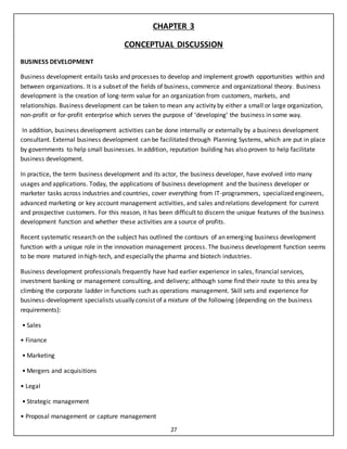 Business development summer internship project report | DOCX