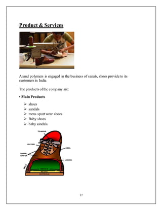 project report on footwear company