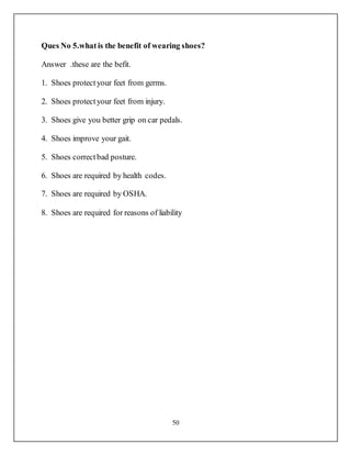 project report on footwear shop