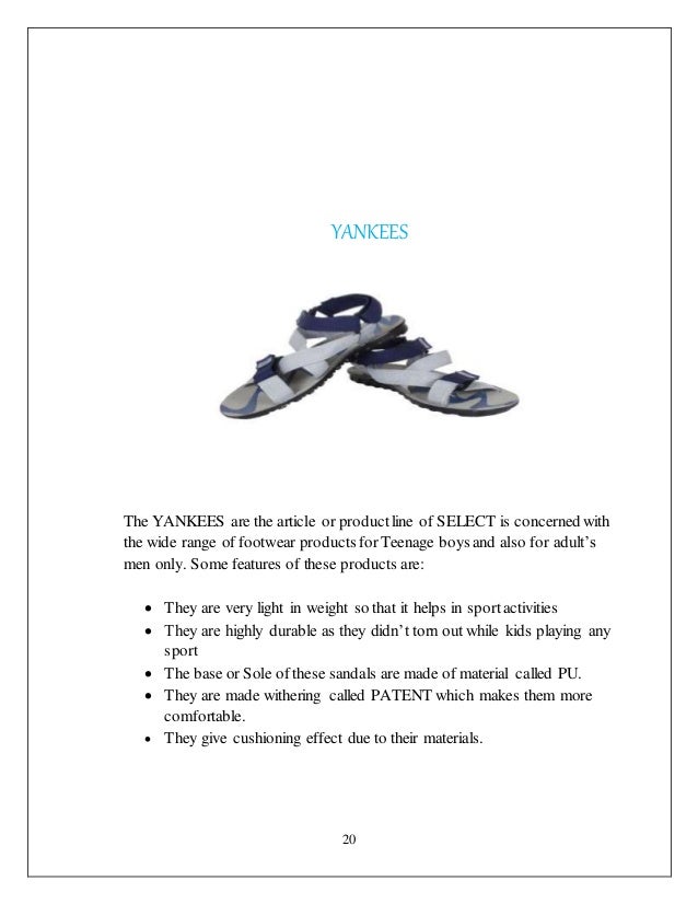 project report on shoes