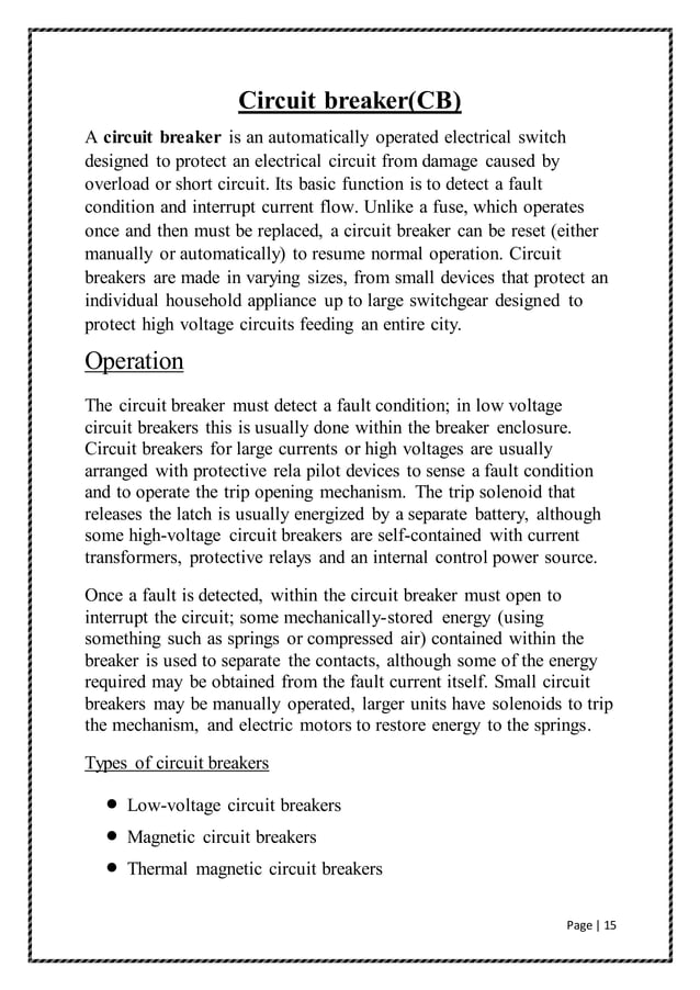 Power system protection seminar report
