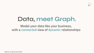 Neo4j Inc. All rights reserved 2024
Data, meet Graph.
Model your data like your business,
with a connected view of dynamic relationships
 