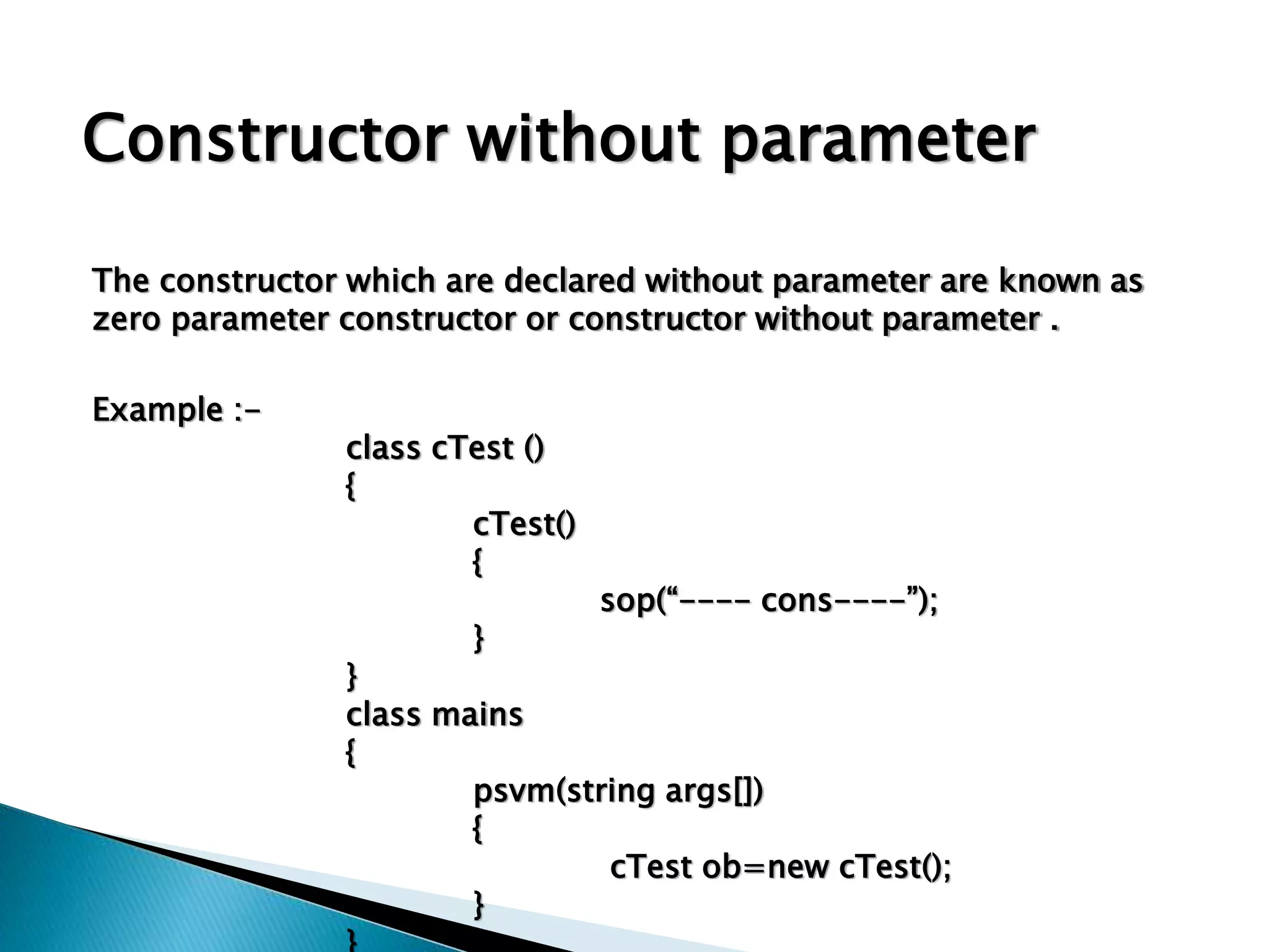 constructors in java ppt | PPT