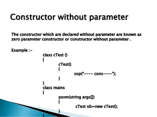 constructors in java ppt