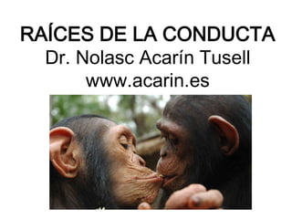 RAÍCES DE LA CONDUCTA
  Dr. Nolasc Acarín Tusell
       www.acarin.es
 
