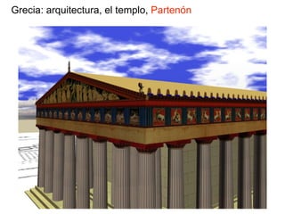 Grecia: arquitectura, el templo, Partenón
 