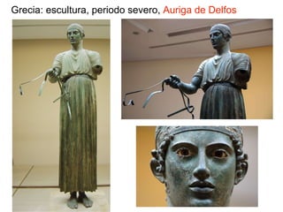 Grecia: escultura, periodo severo, Auriga de Delfos
 