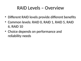 RAID_COA_Presentation (1) COMPUTER ORGANIZATION AND ARCHITECTURE | PPTX