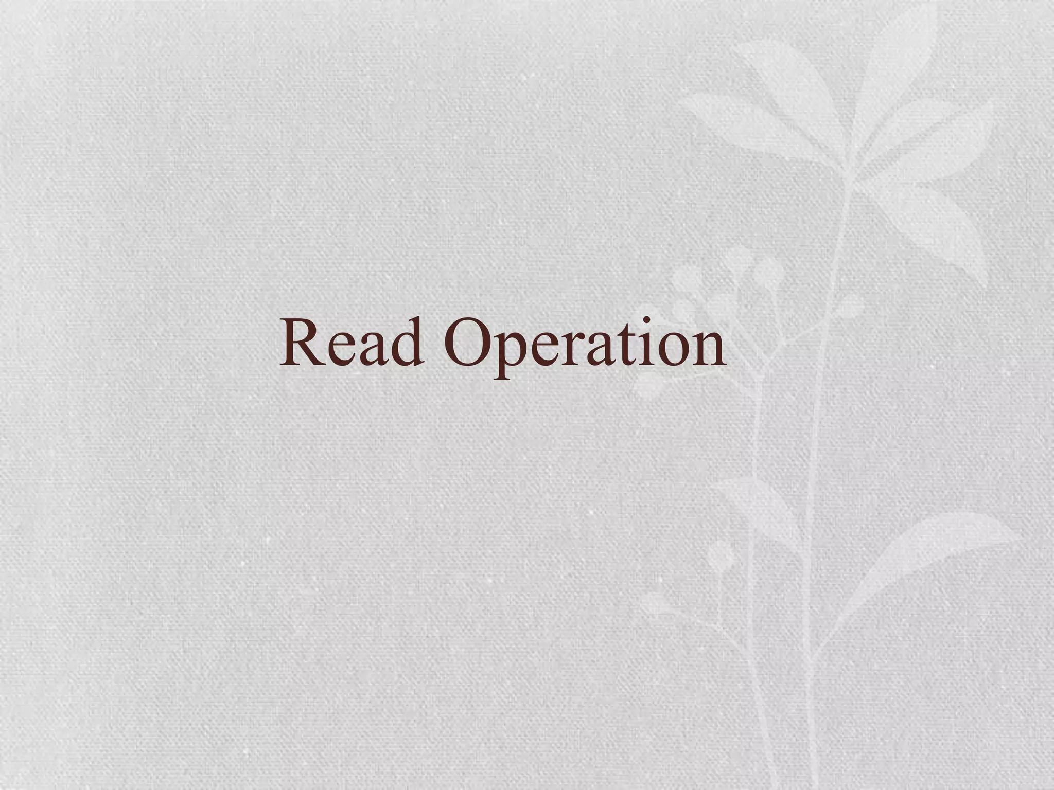 Read Operation

 