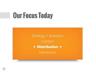 Strategy + Analytics
Content
Distribution
Interactive
OurFocusToday
 