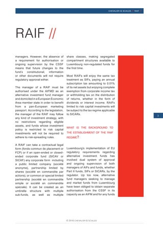 The Luxembourg reserved alternative investment fund (RAIF) brochure | PDF