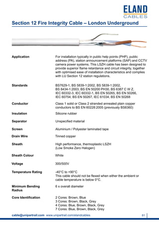 Rail Cables Signalling, Power, Track Feeder, Pilot, High Voltage Cables ...