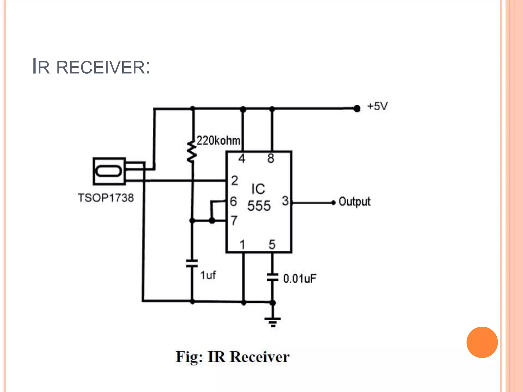 IR RECEIVER:
 