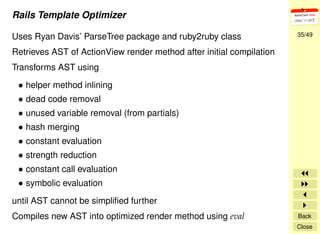 Rails Application Optimization Techniques & Tools