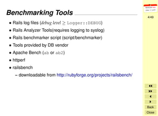Rails Application Optimization Techniques & Tools